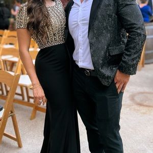 Terani couture gold embellished dress